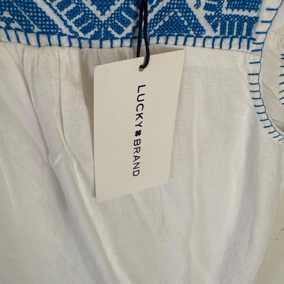 Lucky Brand Boho Linen Blend Dress Large - Picture 13 of 16